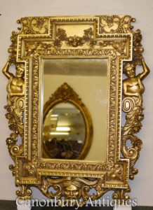 English Chippendale Gilt Pier Mirror Atlas Satyr