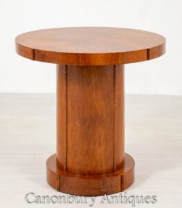 طاولة جانبية بتصميم آرت ديكو - خشب الجوز 1930
