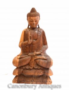 تمثال بوذا التبتي المنحوت - فن اللوتس البوذي