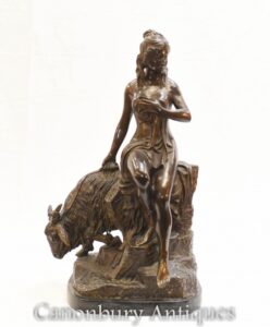 تمثال ديانا آرتشر ورام من البرونز الكلاسيكي - فن الصياد الروماني
