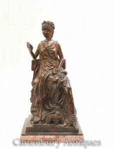 تمثال روماني مايدن من البرونز - تمثال توجا الكلاسيكي المكسو