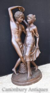 زوج من تمثال عشاق البرونز الكلاسيكي - صب حديقة الفن الإيطالي