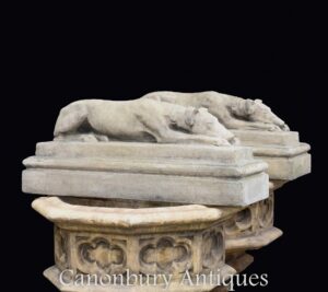 زوج الحجر النوم الكلب التماثيل الكلاسيكية كلب حارس التماثيل